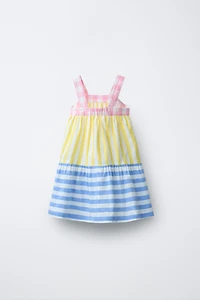 STRIPED AND PLAID DRESS CASA LAWA X ZARA KIDS