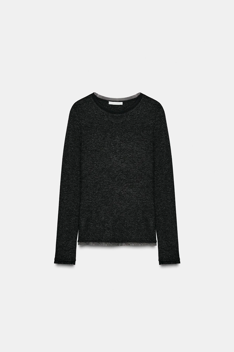TULLE TRIM T-SHIRT
