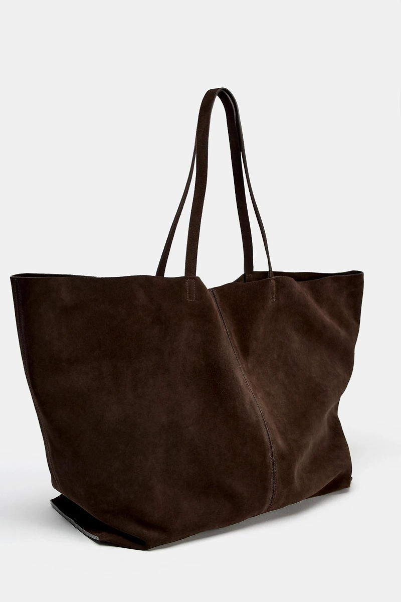 MAXI SPLIT LEATHER SHOPPER BAG