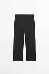 Cotton trousers with darts