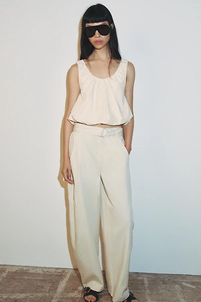 BELTED BAGGY PANTS