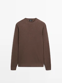 100% linen knit crew neck sweater