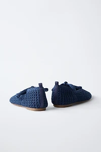 CROCHET BOW BALLET FLATS