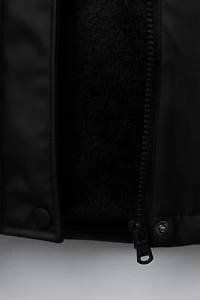 WATER REPELLENT FAUX FUR LINED RUBBERIZED JACKET