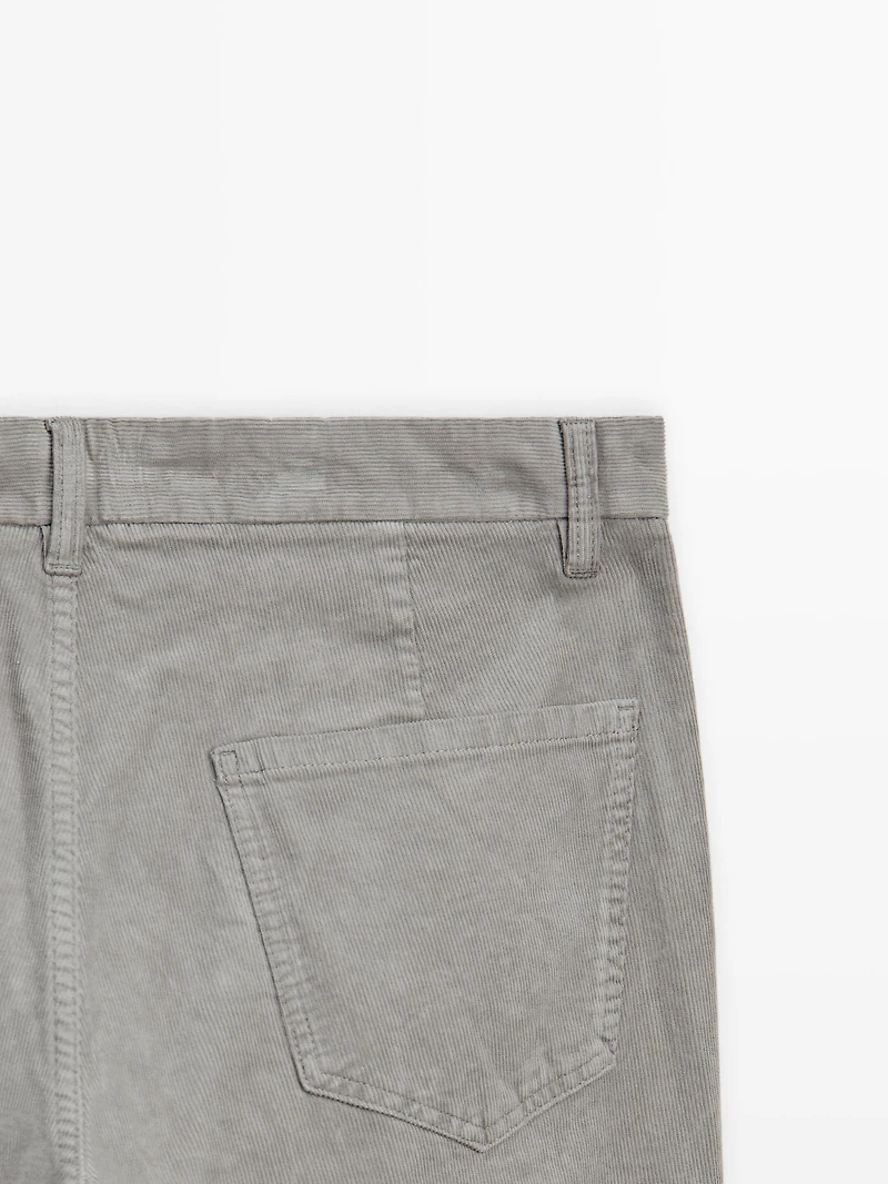 Slim fit corduroy denim trousers