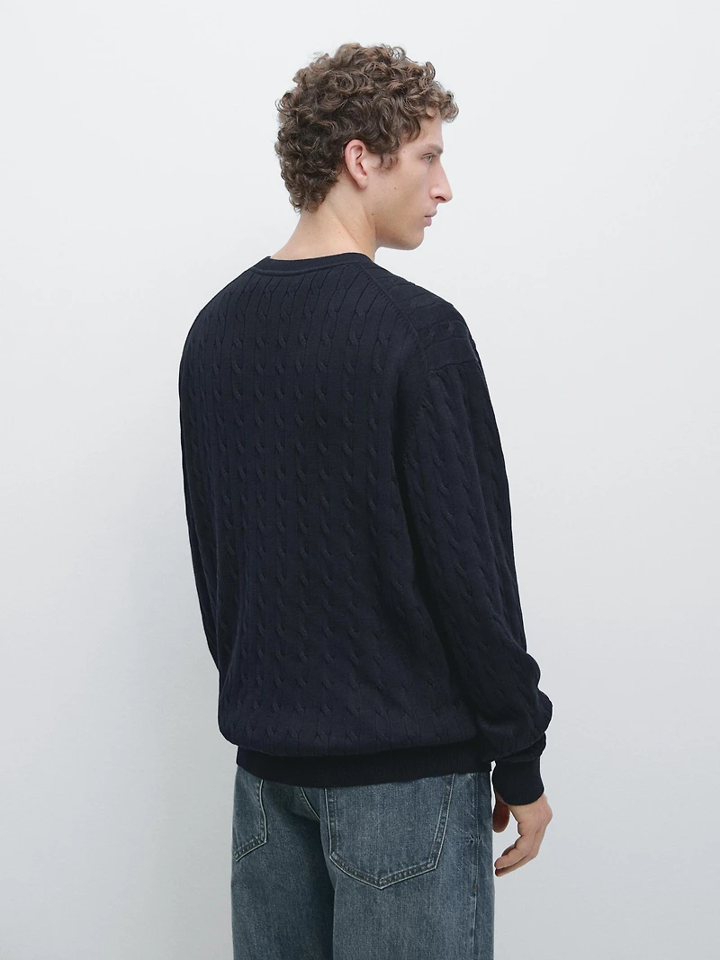 100% cotton cable-knit sweater