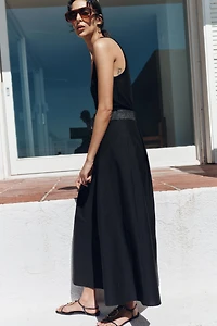 JUPE MI-LONGUE CAPE CEINTURE