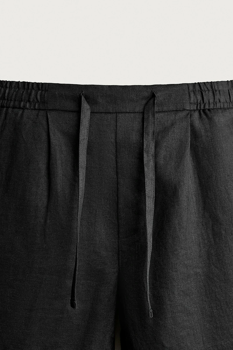 100% LINEN RELAXED FIT SHORTS
