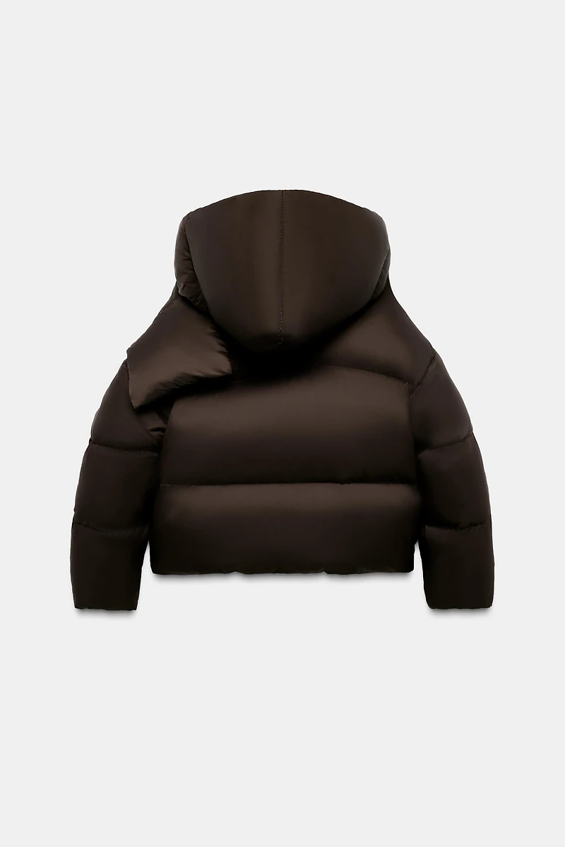 WATER REPELLENT WINDPROOF DOWN PUFFER COAT WITH HOODIE