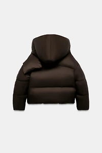 WATER REPELLENT WINDPROOF DOWN PUFFER COAT WITH HOODIE