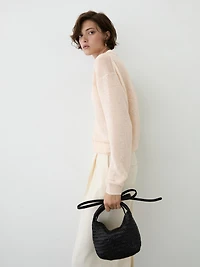 Fine linen polo collar sweater