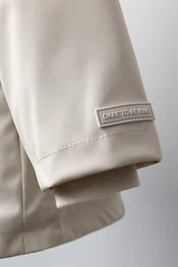 WATER REPELLENT COATED FAUX FUR JACKET
