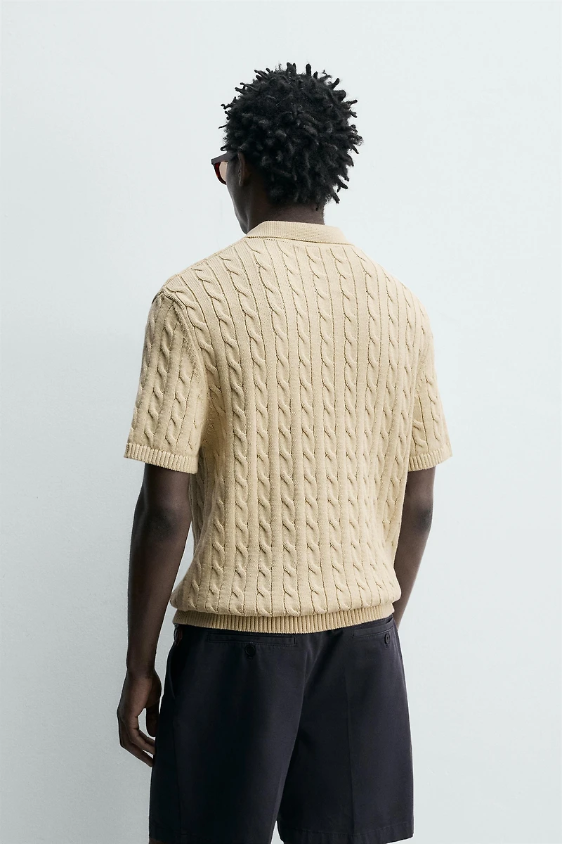 POLO EN MAILLE STRUCTURÉE TRESSES