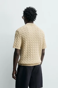 POLO EN MAILLE STRUCTURÉE TRESSES