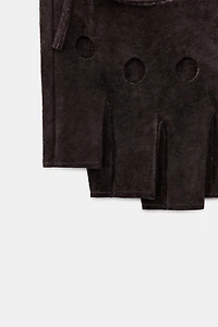 100% SUEDE FINGERLESS GLOVES