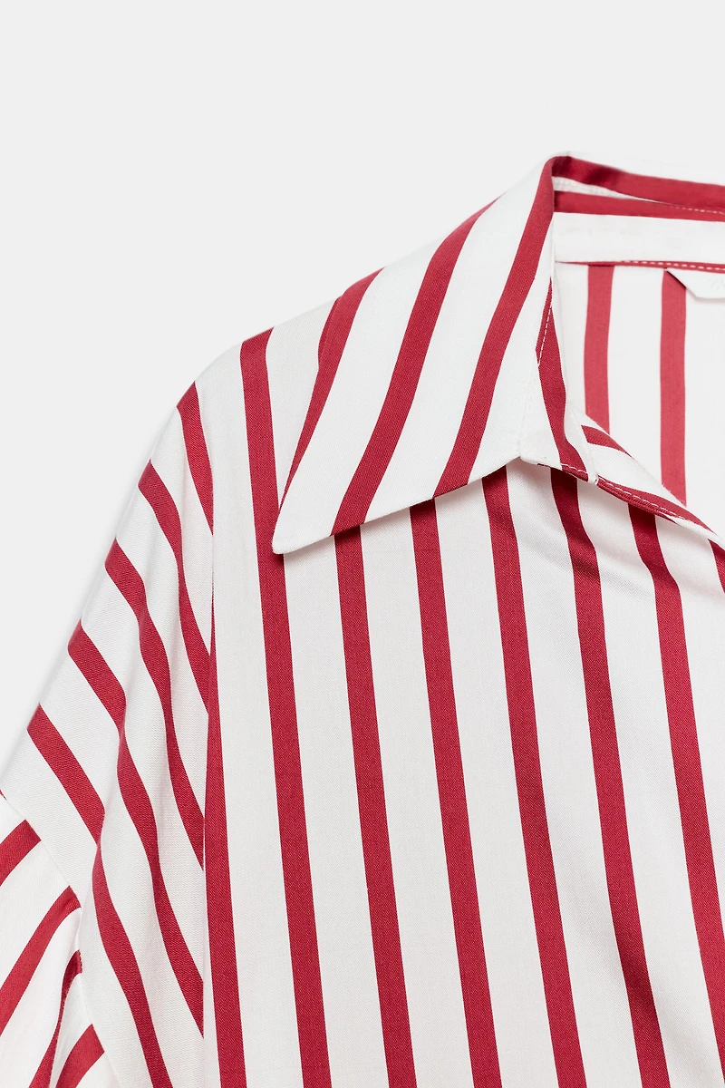 CHEMISE À RAYURES ET MANCHES BOUFFANTES