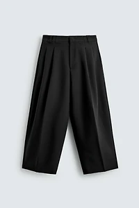 PANTALON COUPE LARGE À PLIS