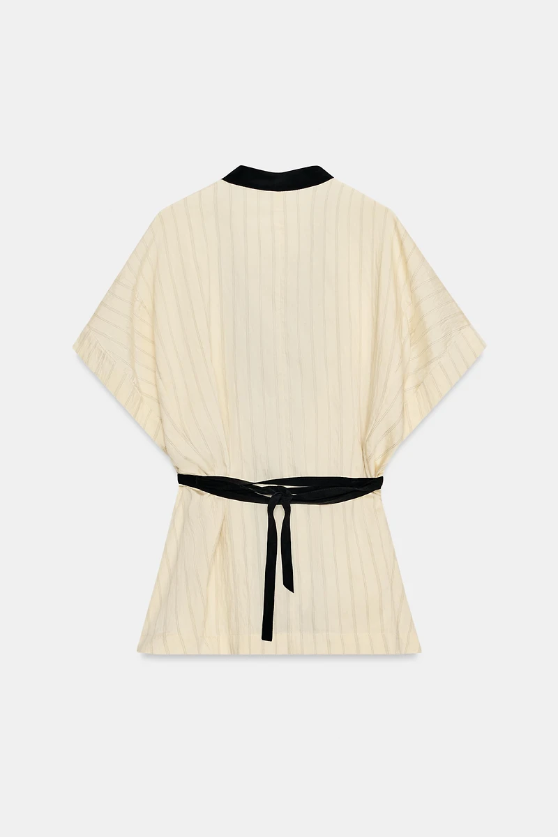 ZW COLLECTION STRIPED DOUBLE-BREASTED JACKET