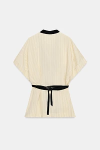 ZW COLLECTION STRIPED DOUBLE-BREASTED JACKET