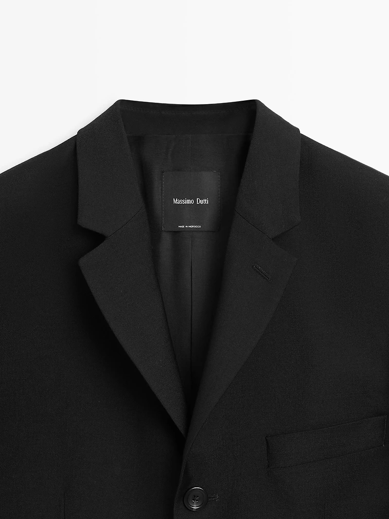 Blazer trois boutons 100 % laine