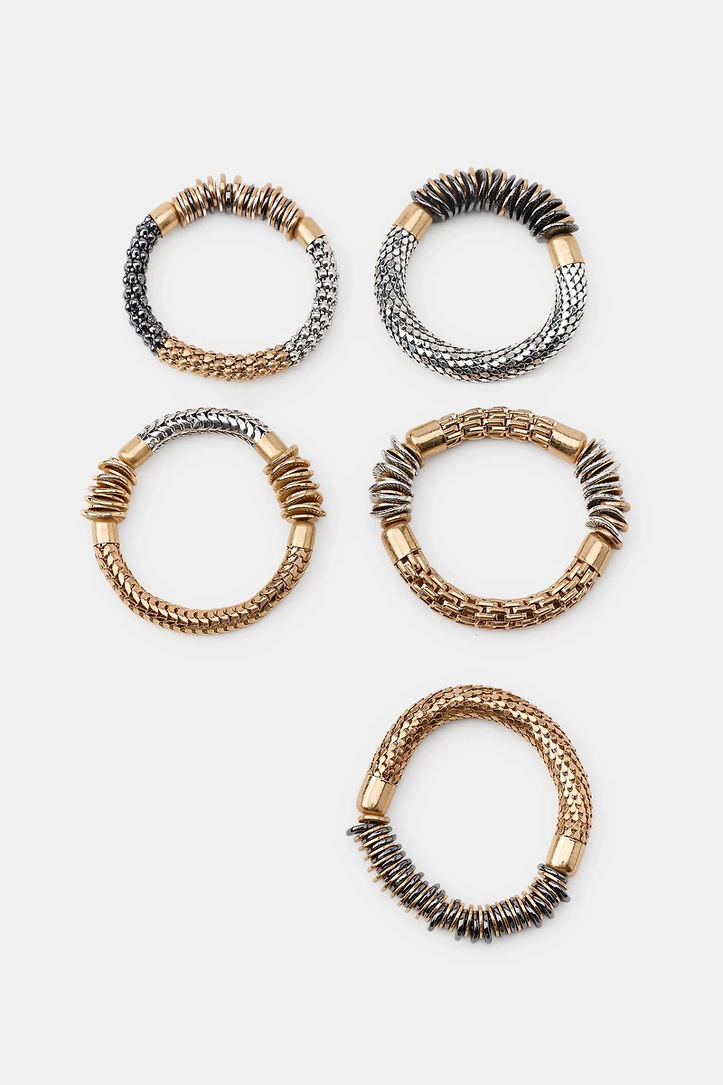 FIVE-PACK OF COMBINED ELASTIC BRACELETS