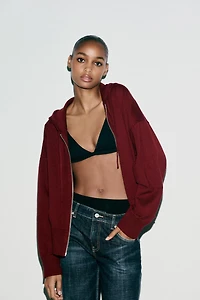 HOODED KNIT SWEATSHIRT