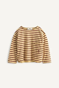 LIMITED EDITION EMBROIDERED FLORAL STRIPED T-SHIRT