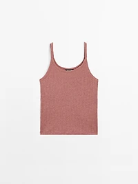 100% cotton marl strappy top