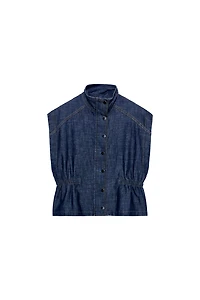 GILET AVEC TAILLE ÉLASTIQUE EN LIN