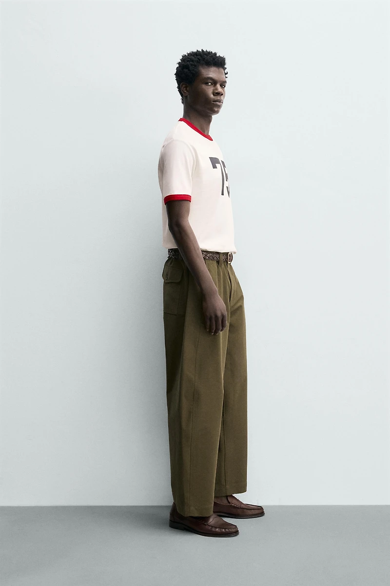 CONTRAST RIB NUMBER T-SHIRT