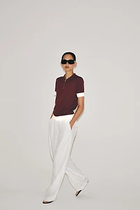KNIT ZIP POLO SHIRT