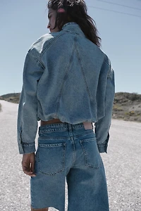 Z1975 HIGH NECK DENIM BOMBER JACKET