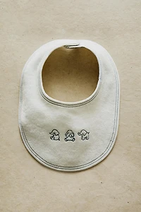 VELOUR BABY BIB ELEPHANTS