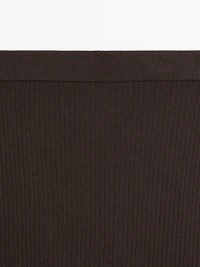 Long ribbed knit skirt