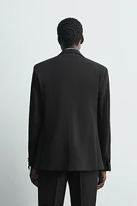 WOOL BLEND TUXEDO SUIT BLAZER