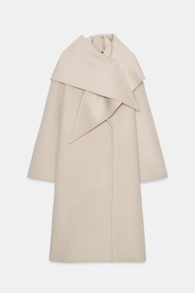 OVERSIZED WOOL BLEND SCARF COAT ZW COLLECTION