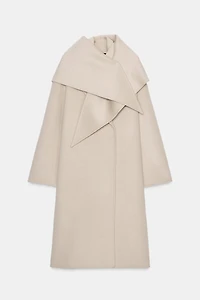 OVERSIZED WOOL BLEND SCARF COAT ZW COLLECTION