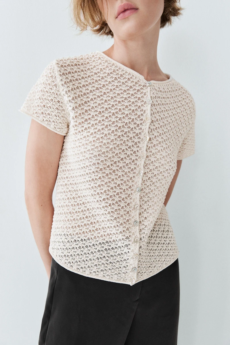 Crochet knit cardigan