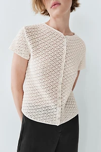 Crochet knit cardigan