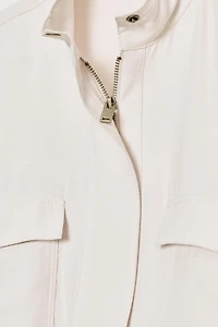 FLOWY HIGH COLLAR SHIRT