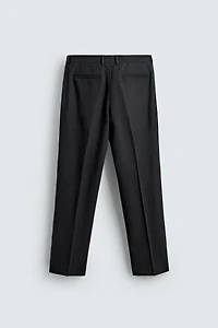 TEXTURED 100% WOOL SUIT PANTS