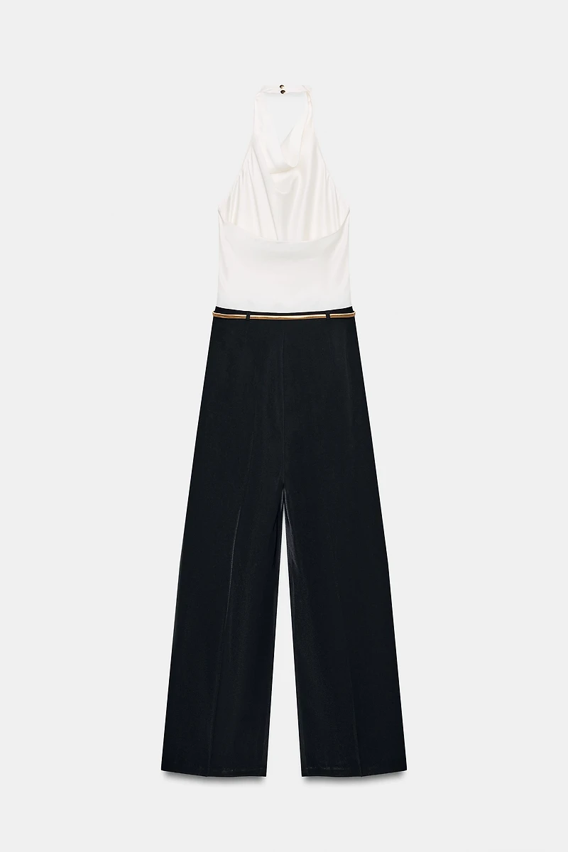HALTER NECK JUMPSUIT WITH BELT
