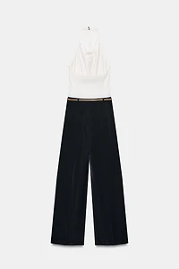 HALTER NECK JUMPSUIT WITH BELT