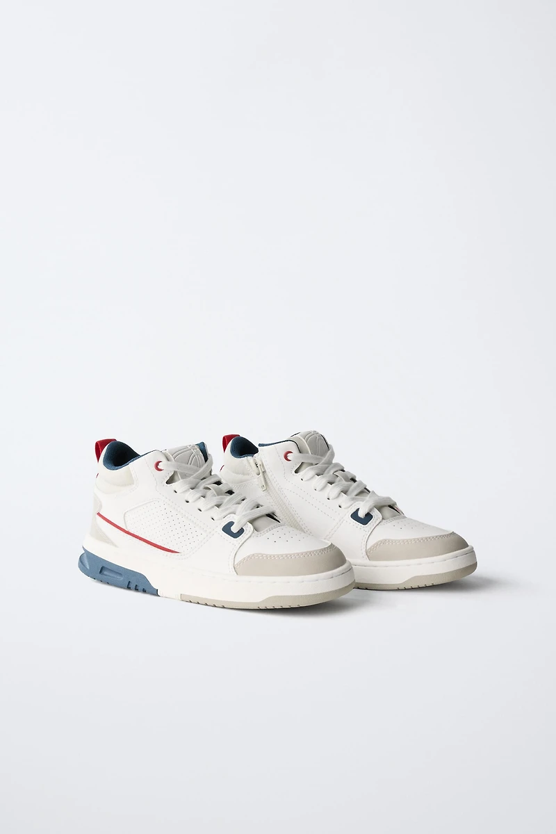 PIECED HIGH TOP SNEAKERS