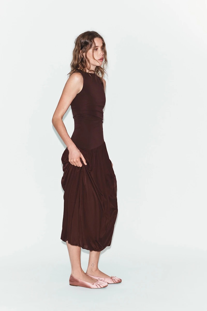LONG COMBINATION TULLE DRESS
