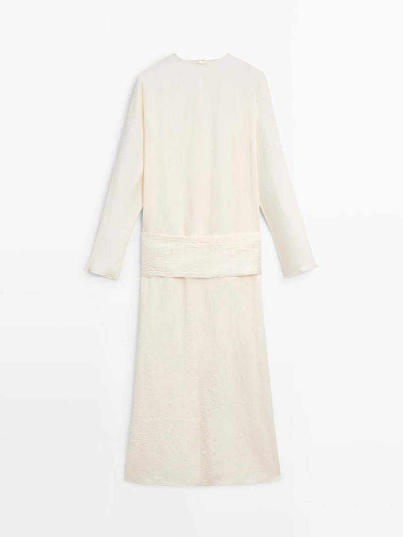 Midi dress with sash belt - STUDIO