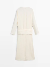 Midi dress with sash belt - STUDIO