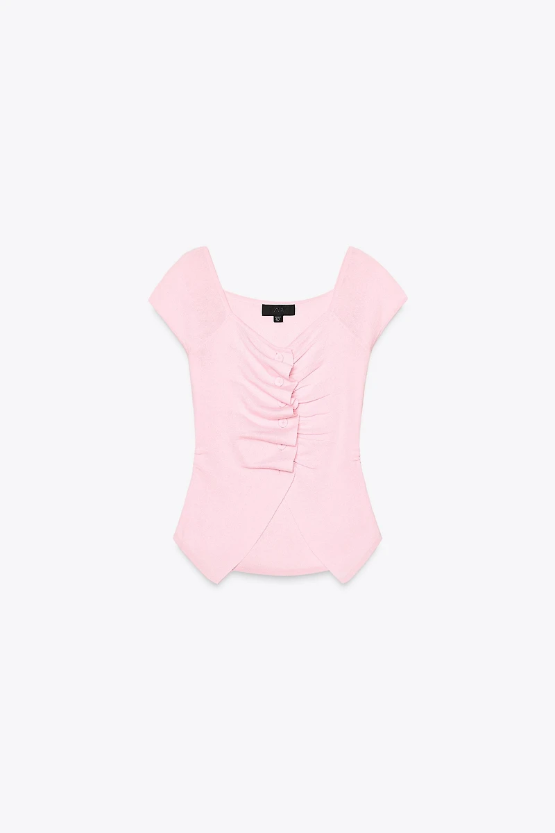 RUCHED KNIT TOP