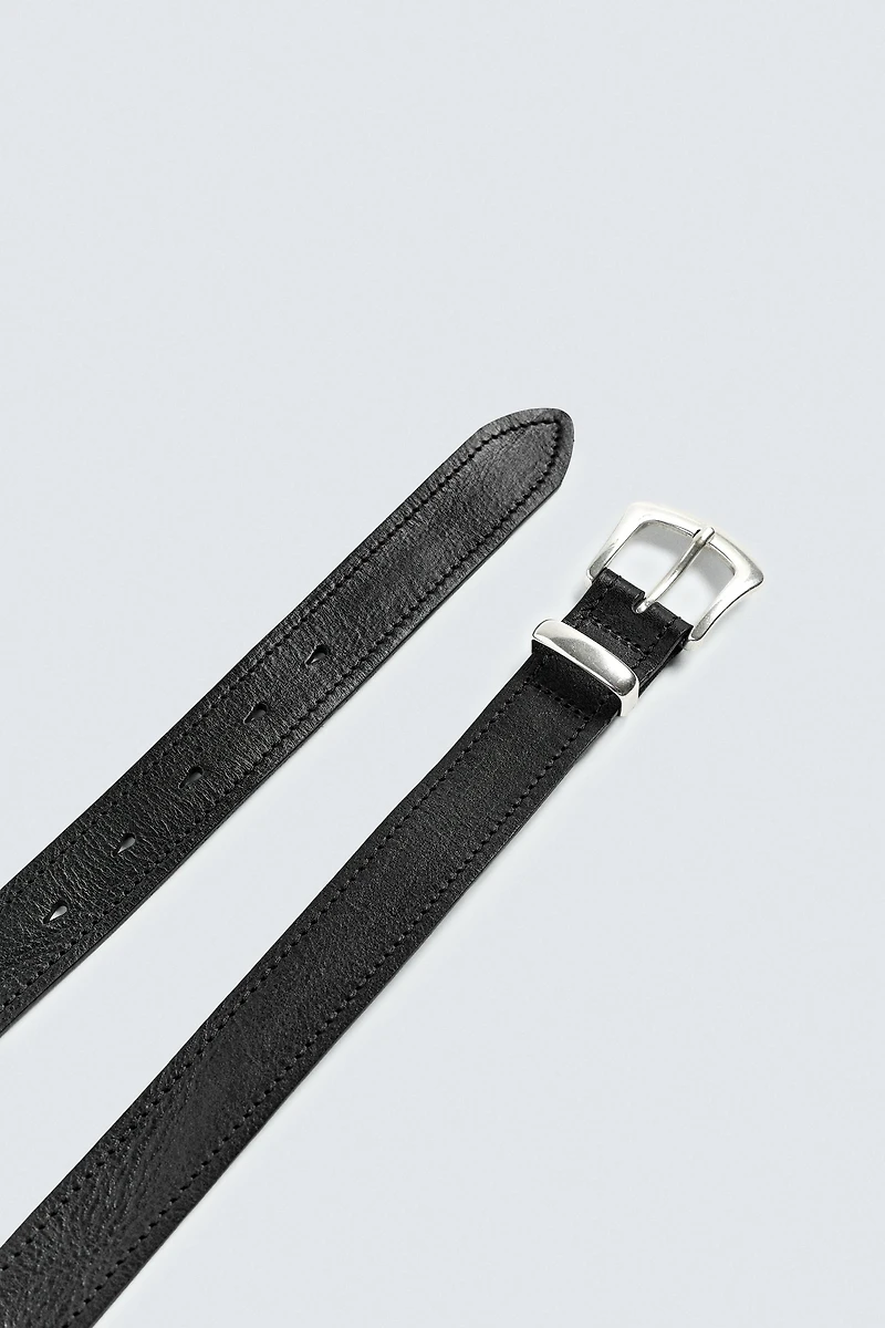 VINTAGE EFFECT LEATHER BELT