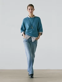 Low-rise straight-leg jeans